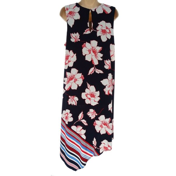 Size 14 MIXED PRINT ASYMMETRICAL‎ MIDI/MAXI DRESS Spring Summer Wedding Party - Picture 3 of 3